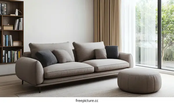 Modern Living Room Sofa and Ottoman