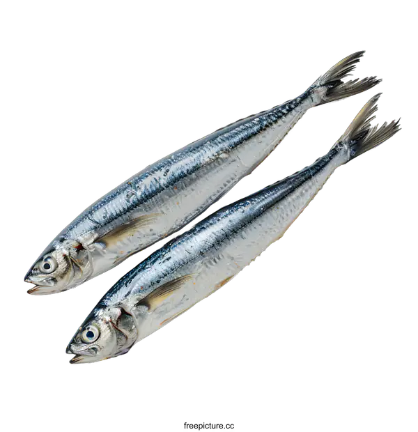 [Transparent Background PNG]Two fresh mackerels on white background