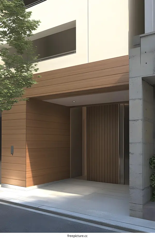 Modern Minimalist Wooden Door Entrance