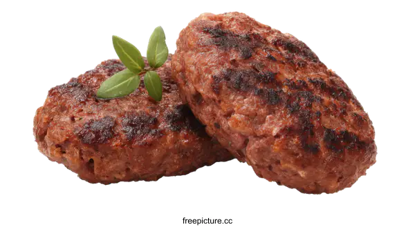 [Transparent Background PNG]Delicious Grilled Meatballs on White Background