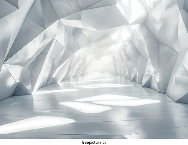 Futuristic White Geometric Tunnel