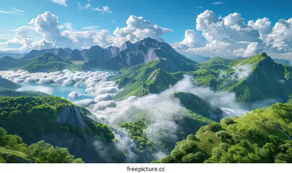 Majestic Mountain Landscape with River