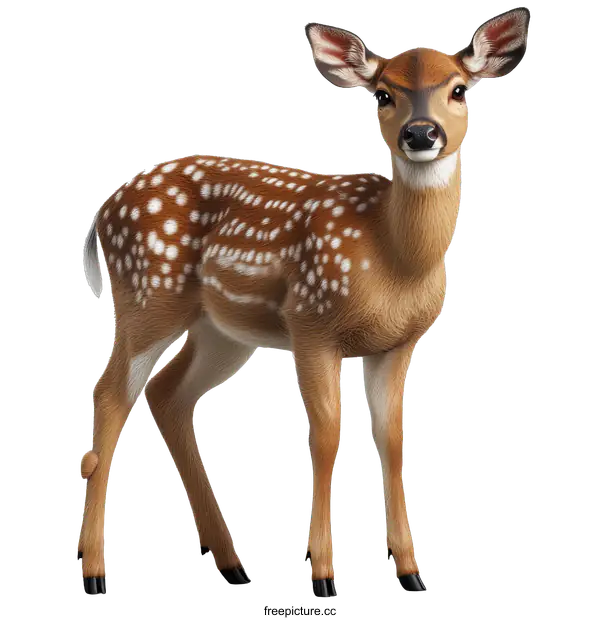 [Transparent Background PNG]Adorable Spotted Fawn in Studio Lighting