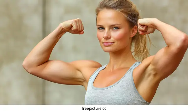 Strong Woman Fitness Portrait Outdoor