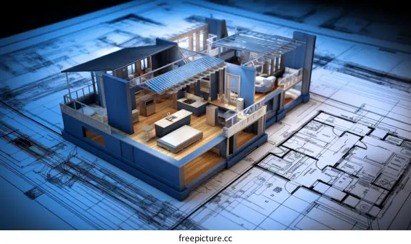 The blueprint of a house