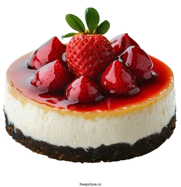 [Transparent Background PNG]Delicious Strawberry Cheesecake Dessert
