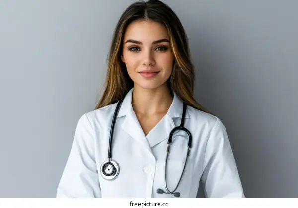 Female Doctor Portrait in a White Coat