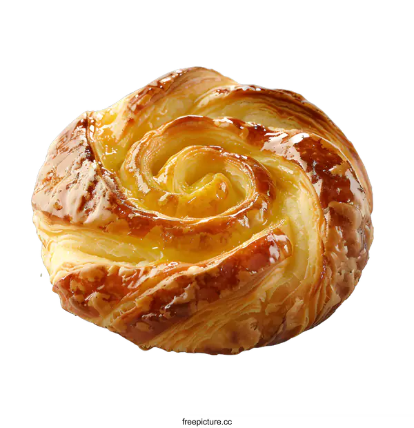 [Transparent Background PNG]Delicious pastry swirl with yellow filling
