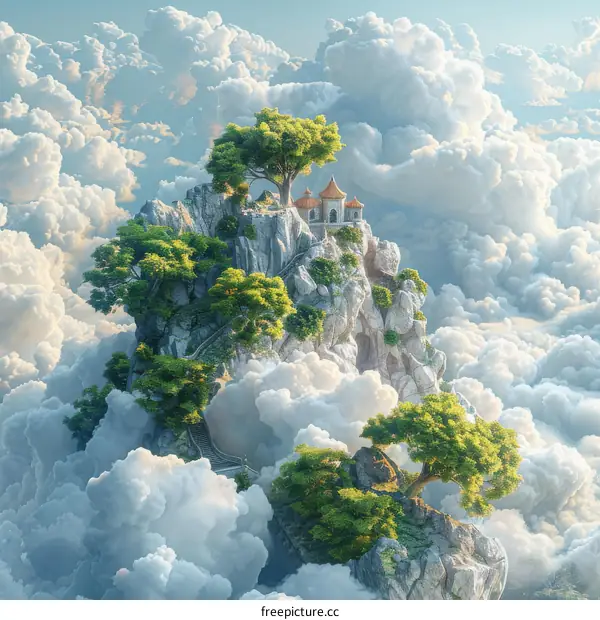 A Majestic Palace Soaring Above the Clouds