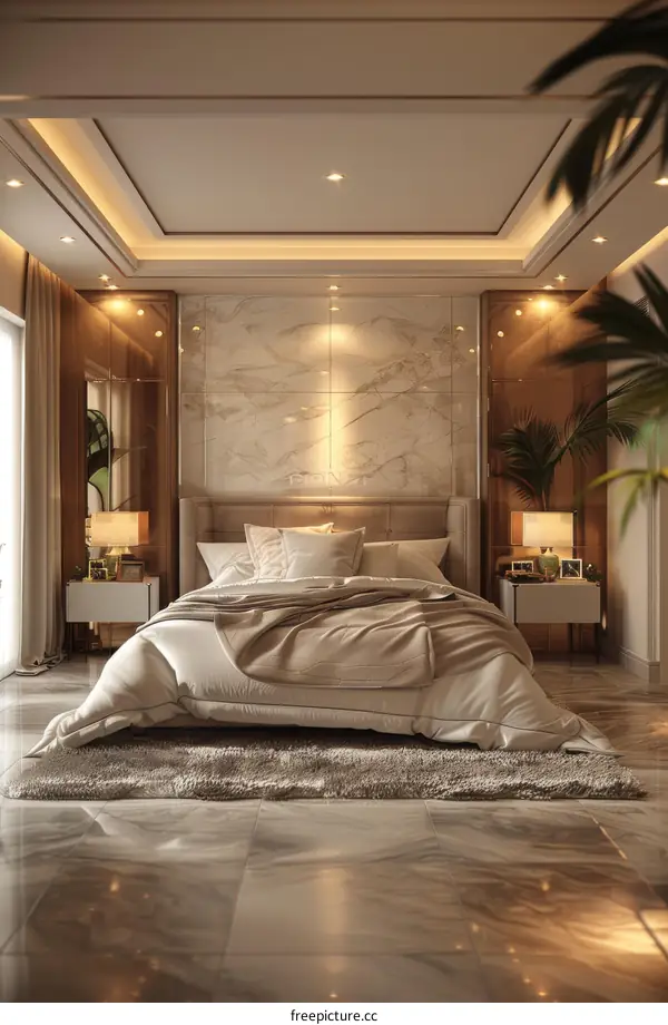 Luxury Bedroom Interior Design with Elegant Marble
