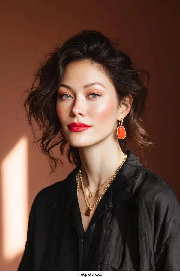 Fashionable Woman with Stylish Accessories