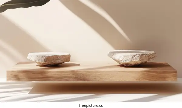 Minimalist Stone Display Shelf Product Photography