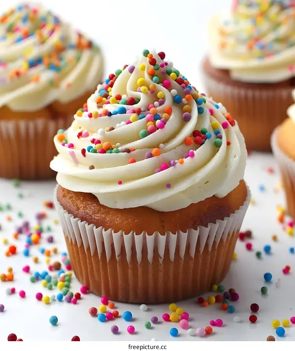 Vanilla Cupcake with Sprinkles
