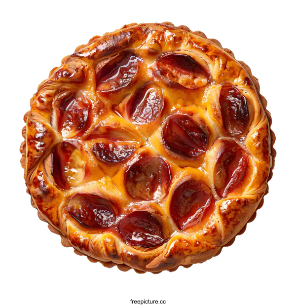 [Transparent Background PNG]Freshly Baked Fruit Tart on White Background