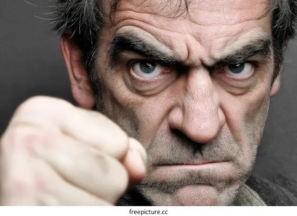 Angry Man Portrait Close-up