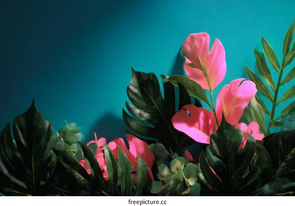 Tropical Pink Floral Background Design