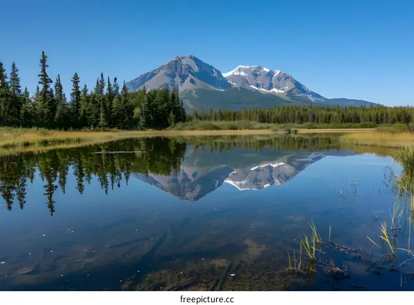 Mountain Reflection in Still Water