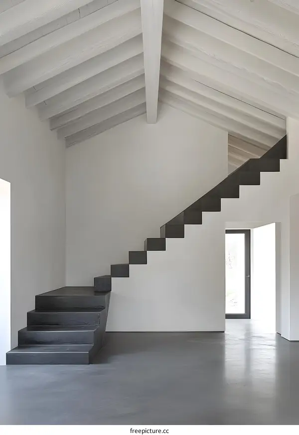 Modern Staircase Design In Minimalist Home Interior