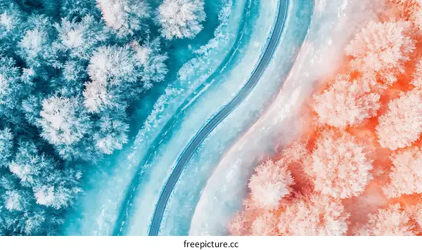 Winter Wonderland Aerial Perspective