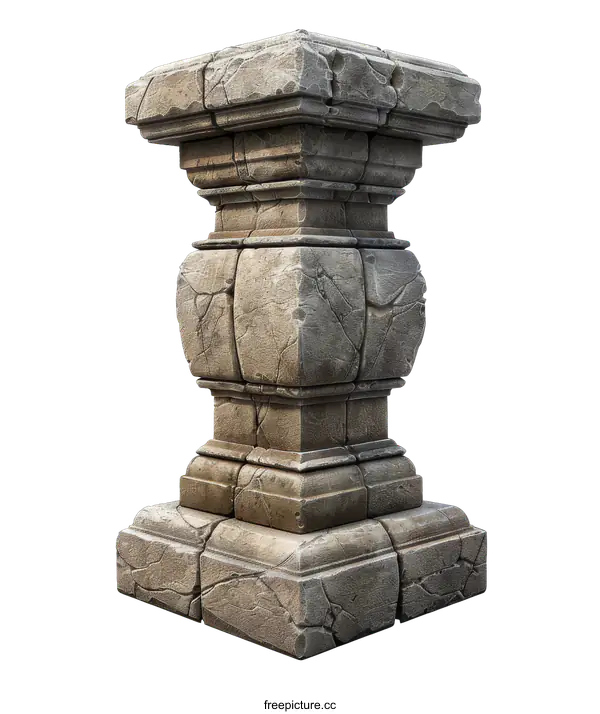 [Transparent Background PNG]Ancient Stone Pillar Isolated on transparent background