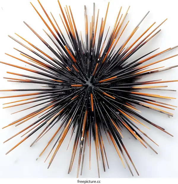 Sea Urchin Specimen on White Background