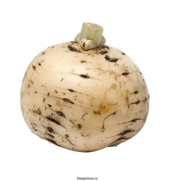 [Transparent Background PNG]Whole Raw White Turnip Isolated on White Background