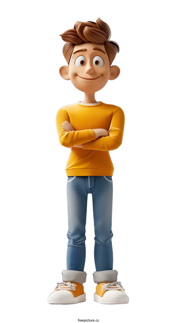 [Transparent Background PNG]3D cartoon character of a boy