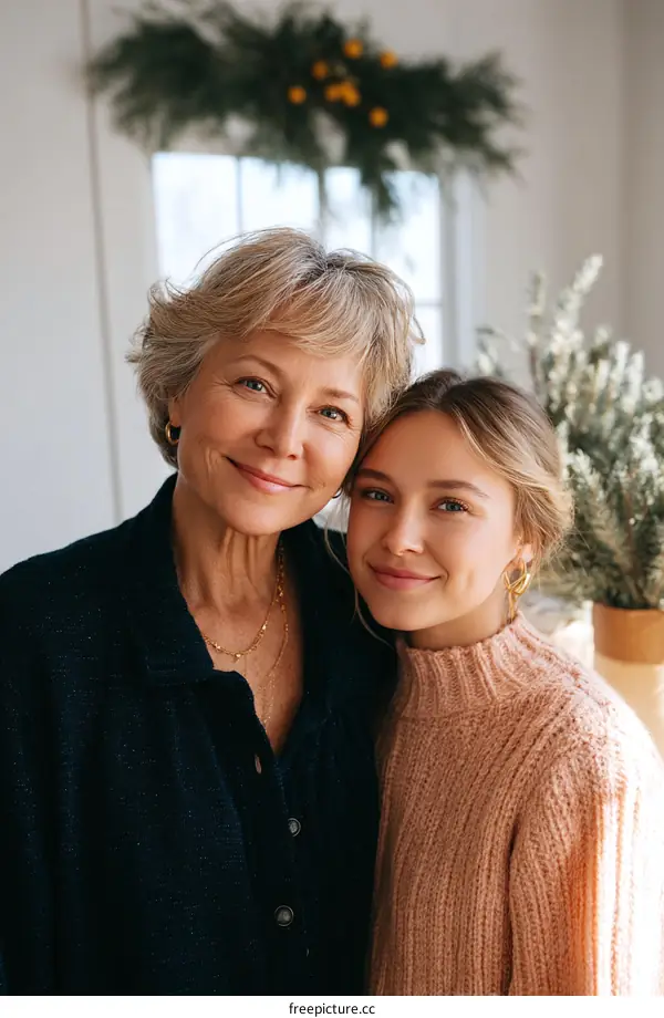 Mother and Daughter Portrait Close Up