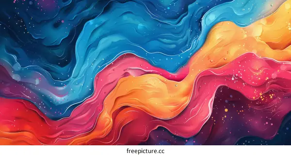 Abstract Liquid Art: Colorful Flowing Composition