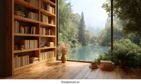 Peaceful Library View with Natural Light
