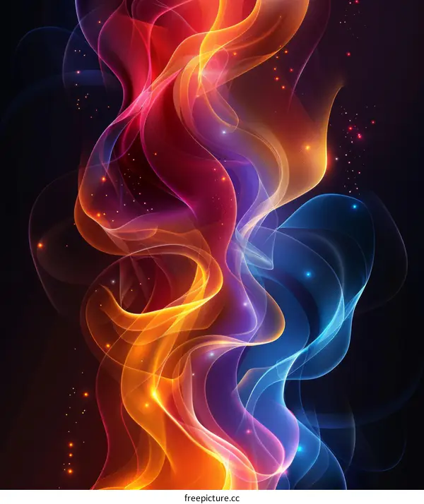 Abstract Colorful Flowing Lines Art