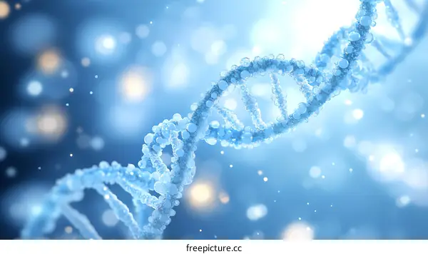 DNA Structure Illustration in Light Blue