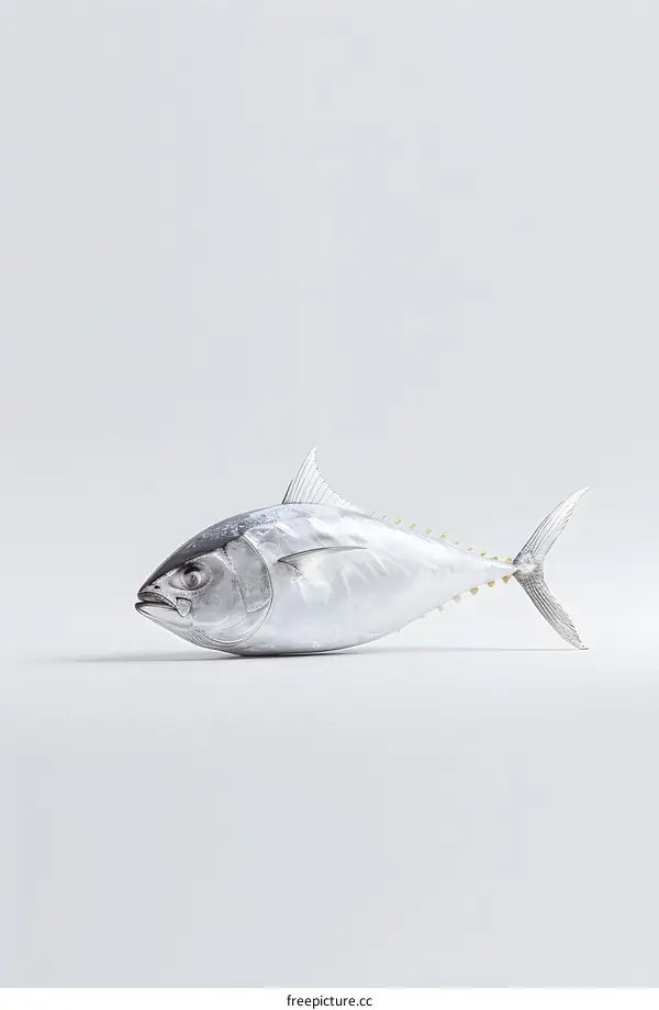 Single Tuna Fish on White Background