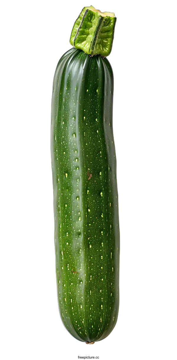 [Transparent Background PNG]Fresh Green Zucchini Isolated on White Background