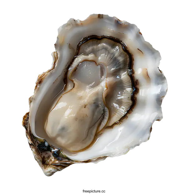 [Transparent Background PNG]An opened oyster with a pearl inside