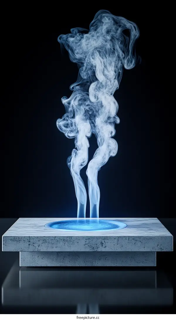 Abstract Illustration of Vapor or Smoke Rising from a Vessel