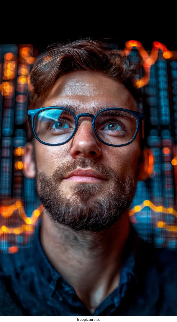 Focused Businessman Analyzing Market Trends