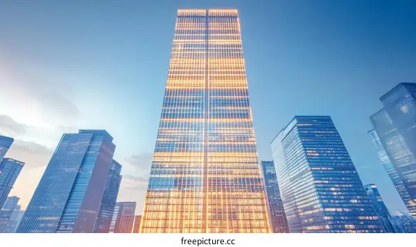 Modern Skyscrapers in a City Skyline