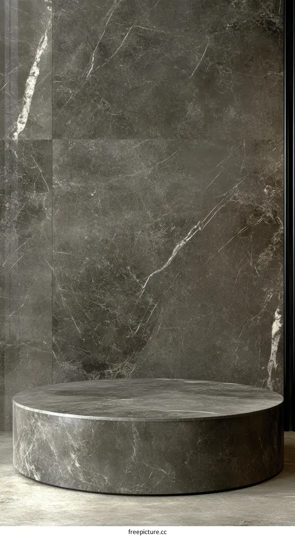 Gray Marble Round Display Platform