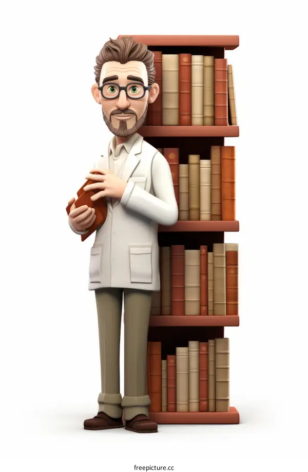 Scientist Researching in Library