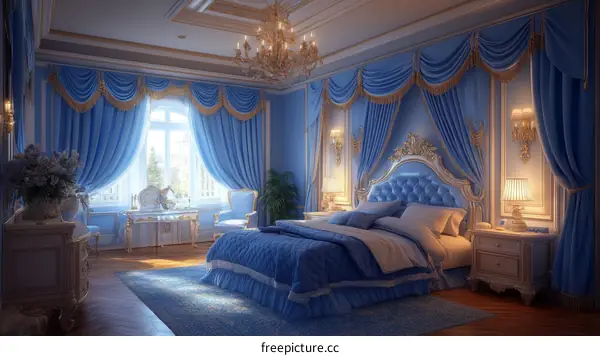 Royal Blue Bedroom Interior Design