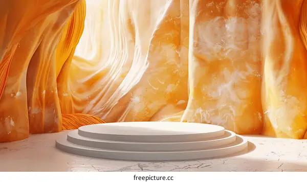 Abstract Orange Canyon Display Podium