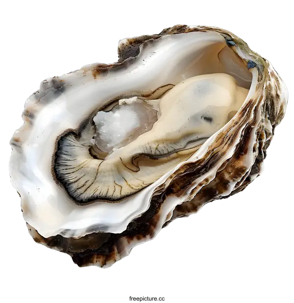 [Transparent Background PNG]Fresh Open Oyster on White Background