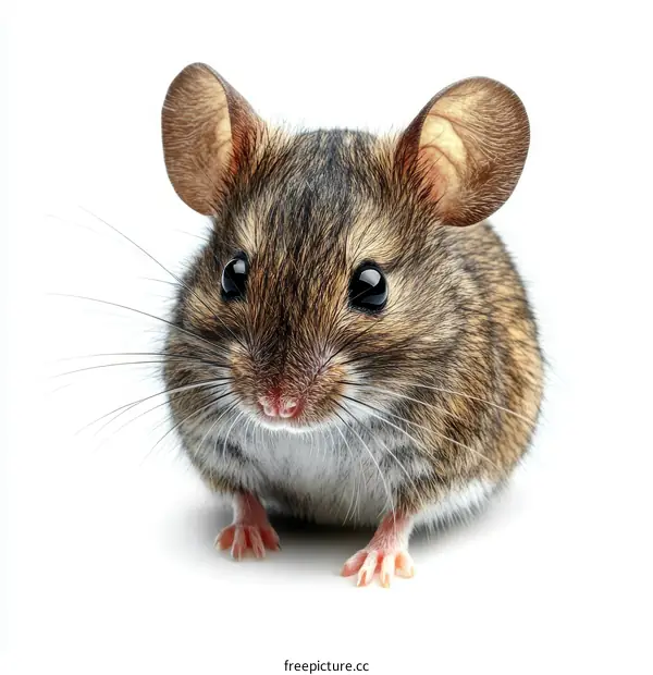 Close Up of a Cute Mouse on White Background