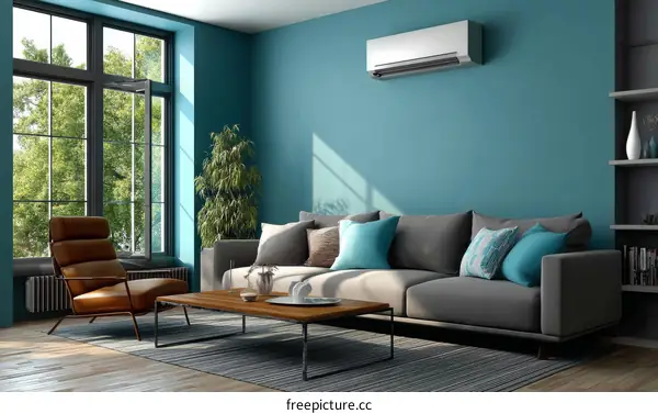 Stylish Modern Living Room Interior Design Illustration