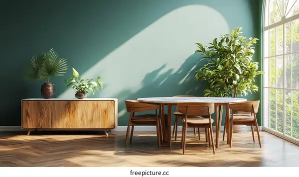 Modern Dining Room Interior Design Illustration