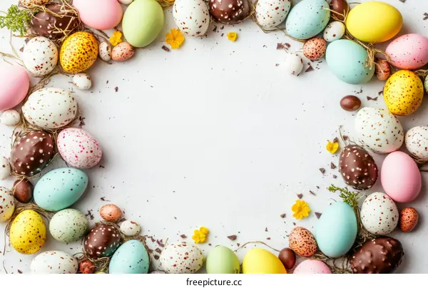 Colorful Easter Eggs Background Design