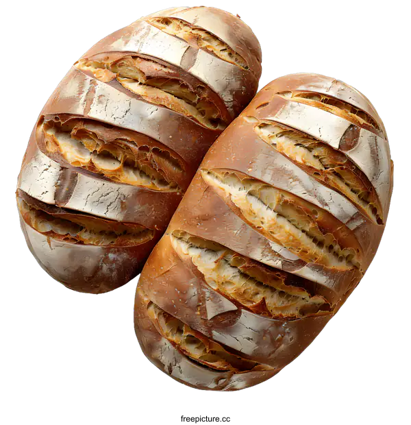[Transparent Background PNG]Two loaves of bread on a white background