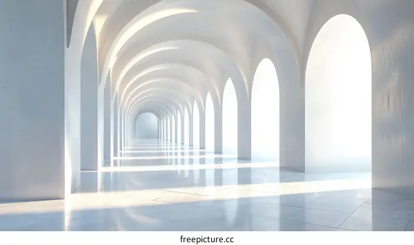 Elegant White Archway Corridor