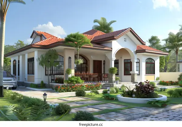 Modern House Exterior Design Illustration